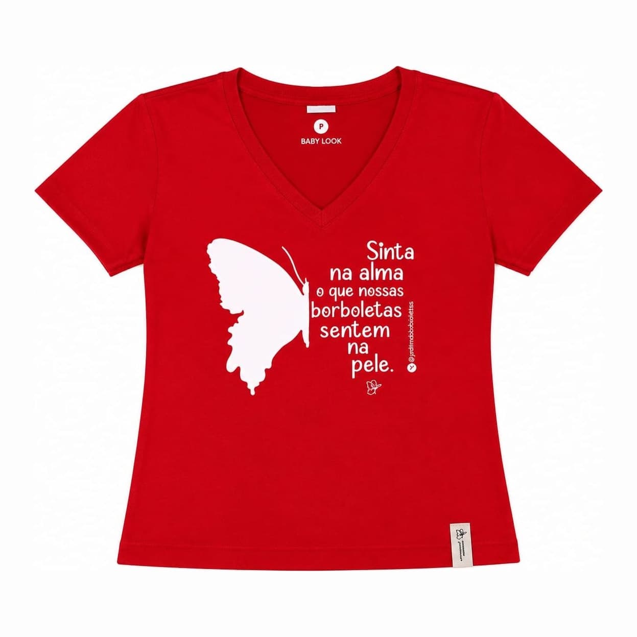 Camiseta Sinta na Alma — Vermelho — gola V