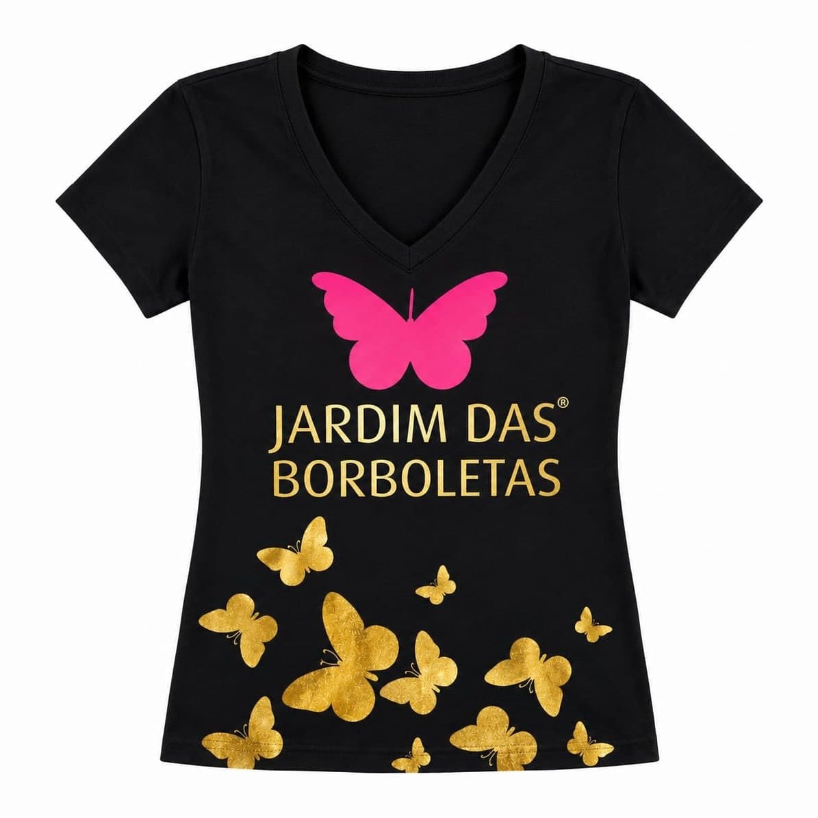Camiseta Tradicional Preta — Preto — gola V
